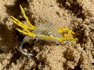 Saltwater White Crab Single Dazzle Eye Silver Yellow Legs